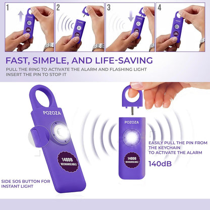 140Db - Violet Safety SOS Keychain