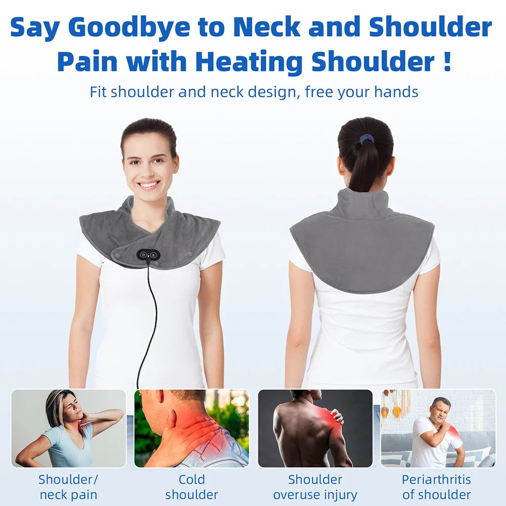 15-Min Stress Relief Heating Pad: Rhythmic Vibration & Deep Heat to Instantly Relieve Neck Stiffness and Arm Numbness
