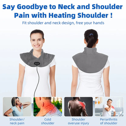 15-Min Stress Relief Heating Pad: Rhythmic Vibration & Deep Heat to Instantly Relieve Neck Stiffness and Arm Numbness