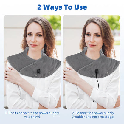 15-Min Stress Relief Heating Pad: Rhythmic Vibration & Deep Heat to Instantly Relieve Neck Stiffness and Arm Numbness