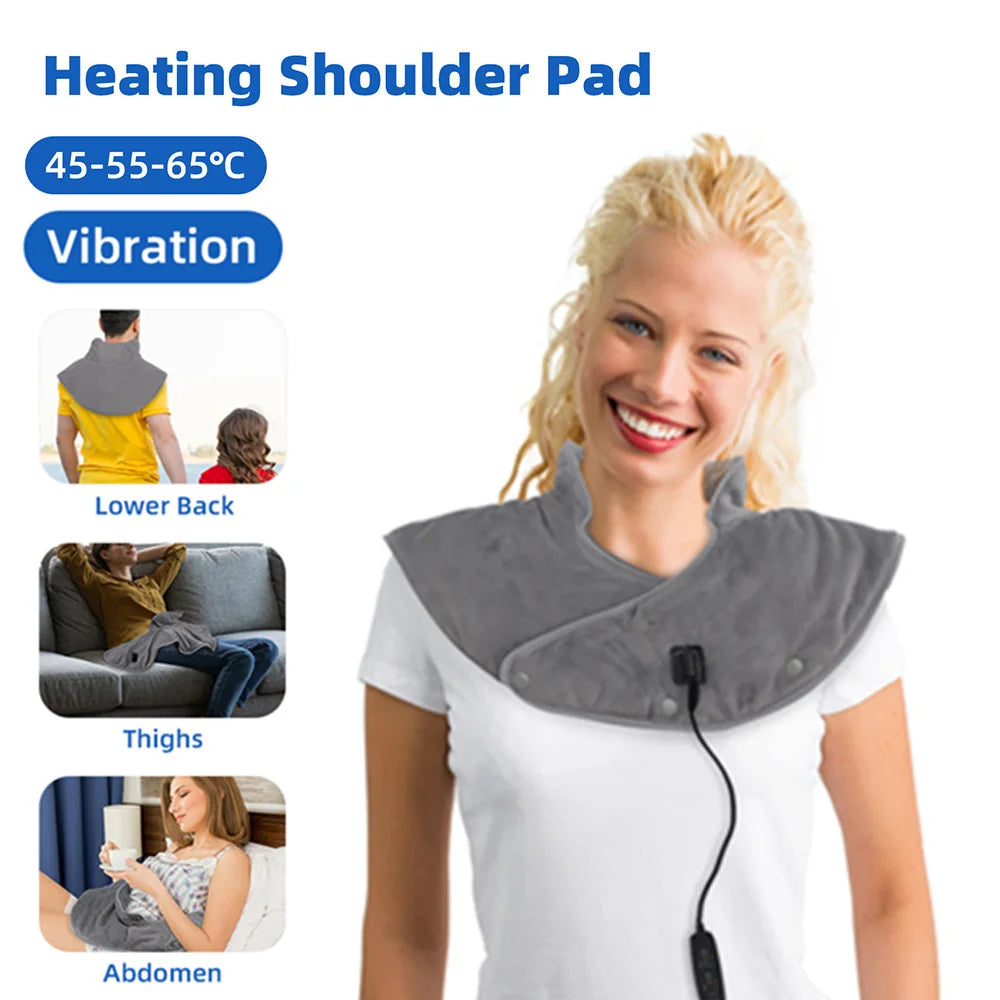 15-Min Stress Relief Heating Pad: Rhythmic Vibration & Deep Heat to Instantly Relieve Neck Stiffness and Arm Numbness