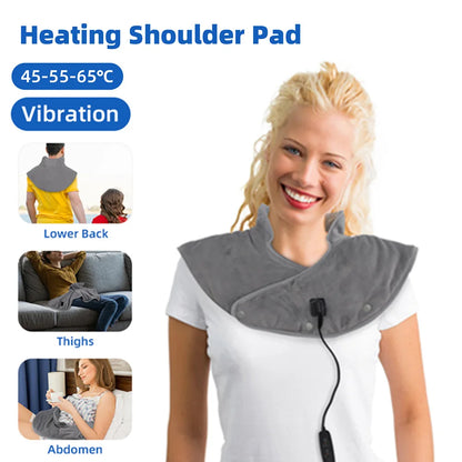 15-Min Stress Relief Heating Pad: Rhythmic Vibration & Deep Heat to Instantly Relieve Neck Stiffness and Arm Numbness