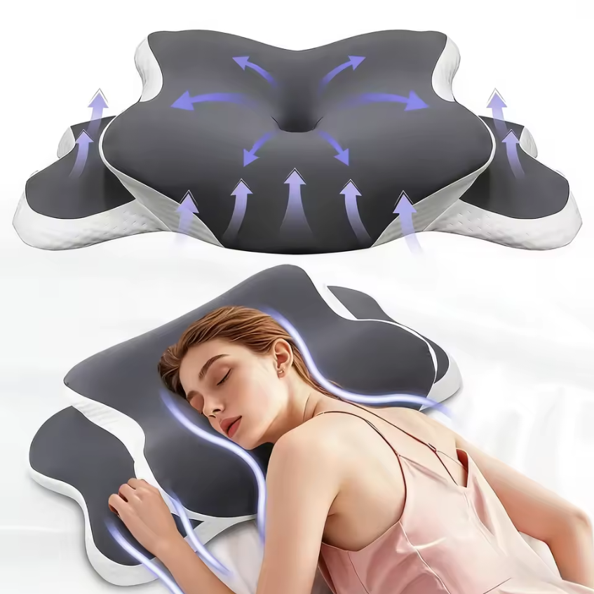 Ergonomic Neck Support Pillow – Memory Foam Comfort for Better Sleep and Reduced Neck Tension
