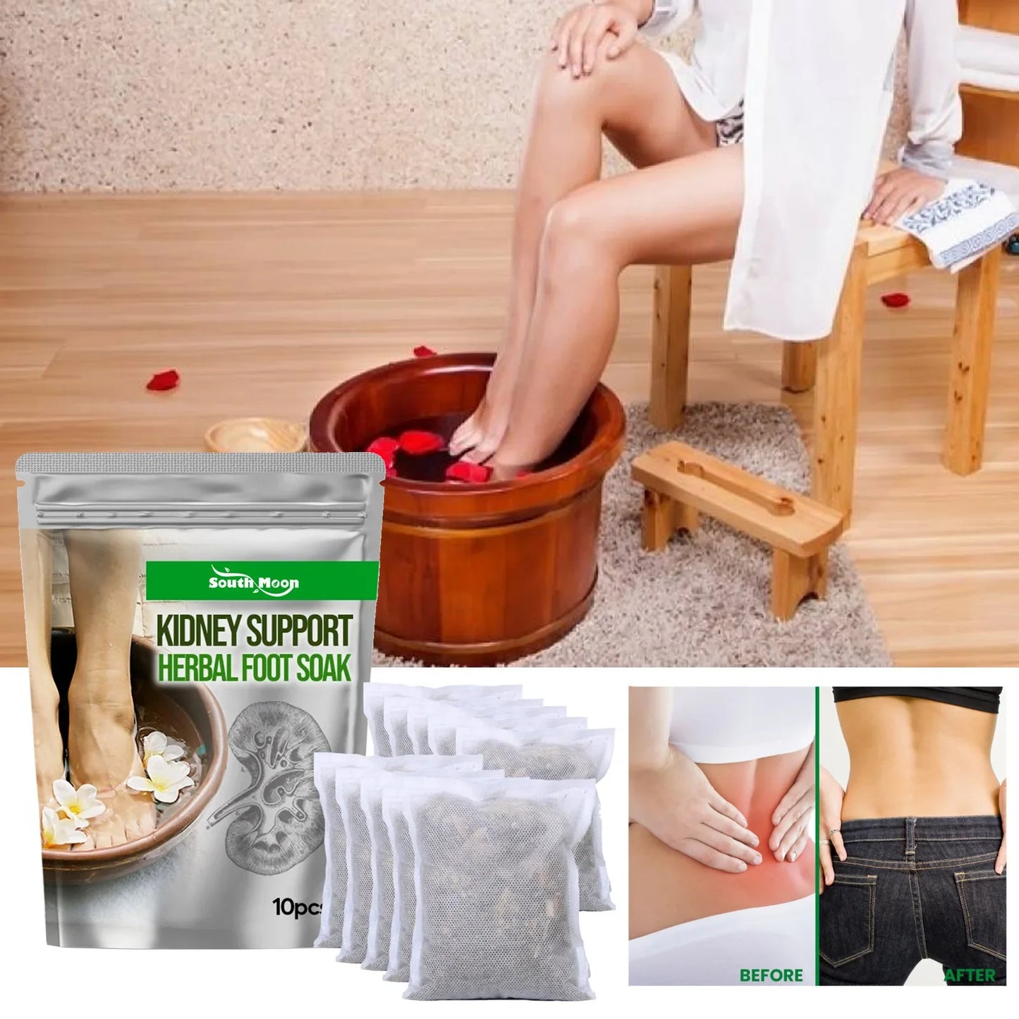 Herbal Foot Soak – Calming Ginger & Mugwort Foot Bath for Better Sleep – 10 Soak Bags