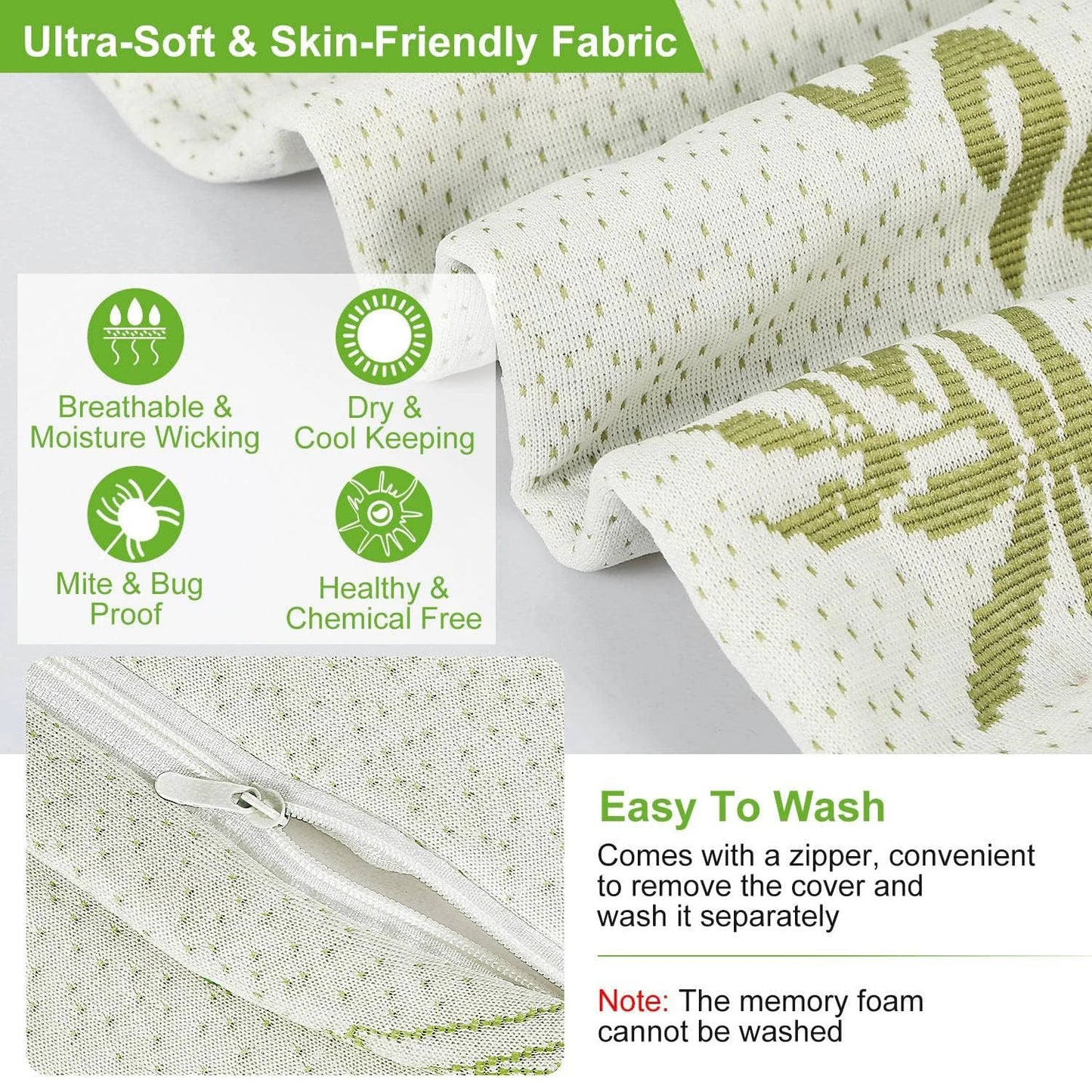 Adjustable Memory Foam Bed Wedge Pillow