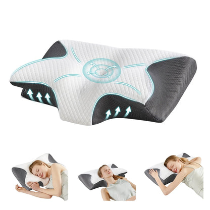 Herbal Support Pillow – Ergonomic Neck Support Pillow with Calming Herbal Aromatherapy Pocket for Restful Sleep