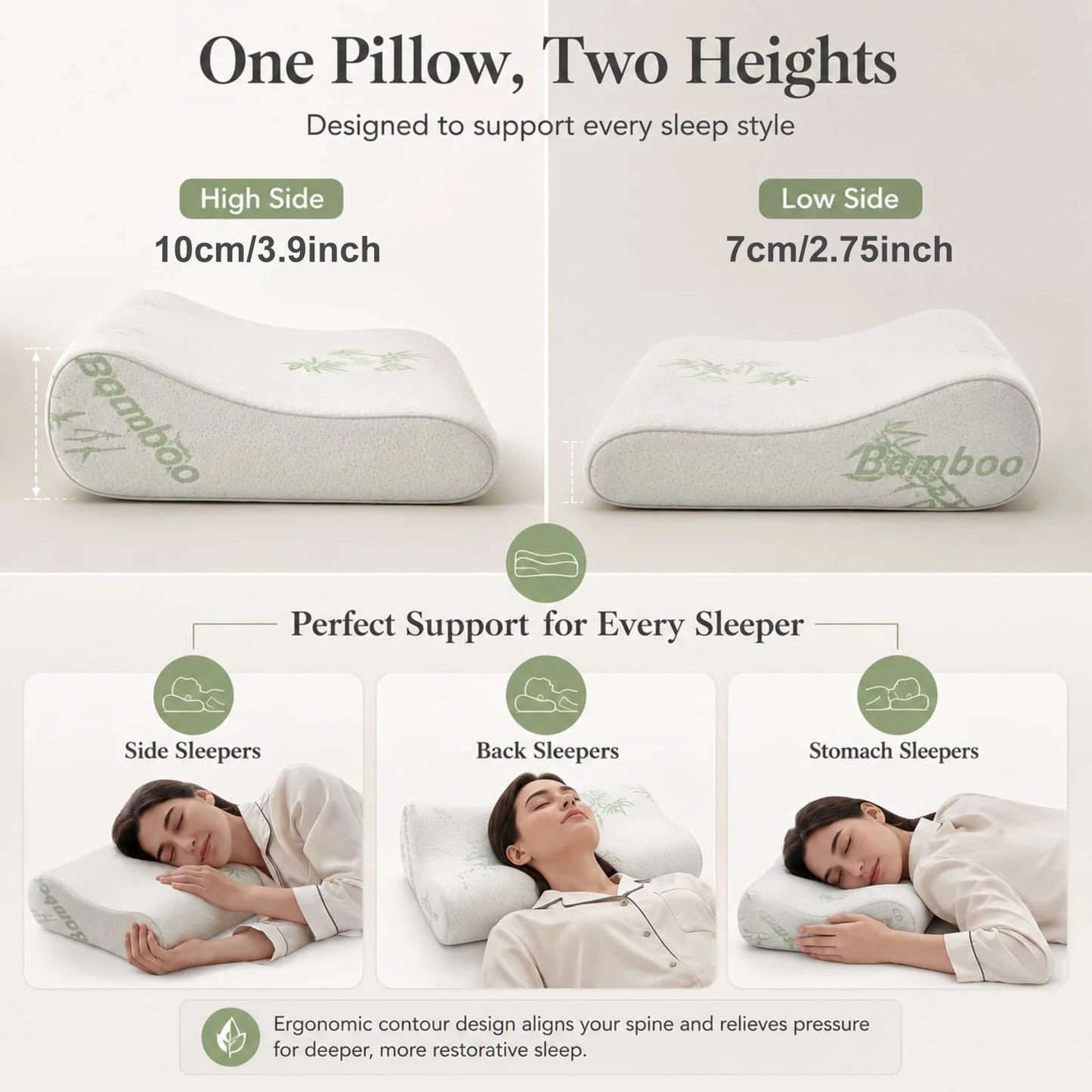 Adjustable Memory Foam Bed Wedge Pillow