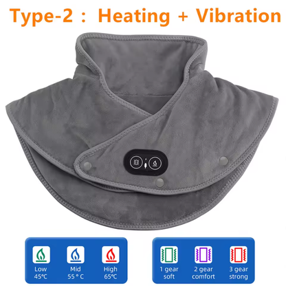 15-Min Stress Relief Heating Pad: Rhythmic Vibration & Deep Heat to Instantly Relieve Neck Stiffness and Arm Numbness