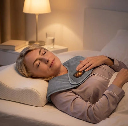 15-Min Stress Relief Heating Pad: Rhythmic Vibration & Deep Heat to Instantly Relieve Neck Stiffness and Arm Numbness